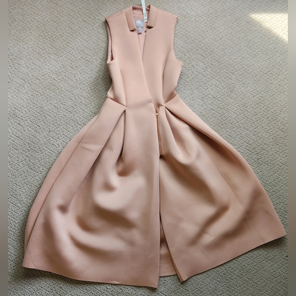 ASOS DESIGN Midi Dress with Zip Detail in Blush Pink, US 2 - Picture 5 of 8